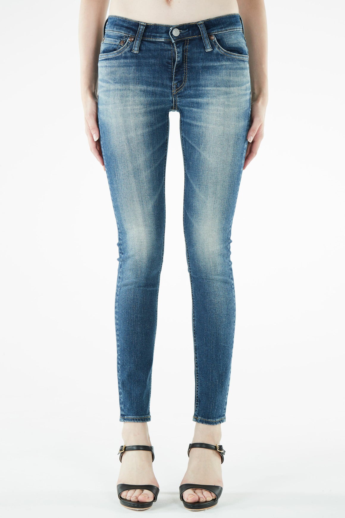 ブラッパーズ ビッグジョン コンプリートフリー スキニー フィット ストレッチ ジーンズ / デニム ダークブルー