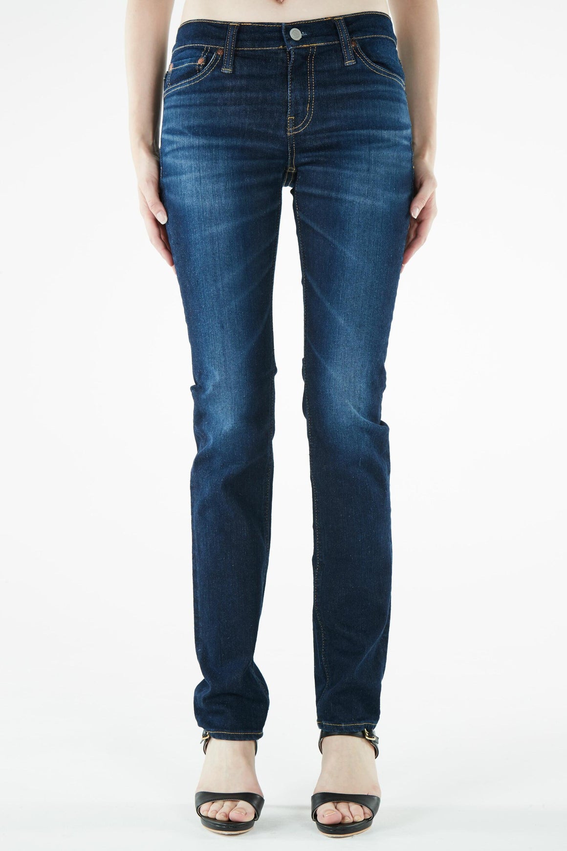 ブラッパーズ ビッグジョン コンプリートフリー スリム テーパード ストレッチ ジーンズ / デニム ダークブルー