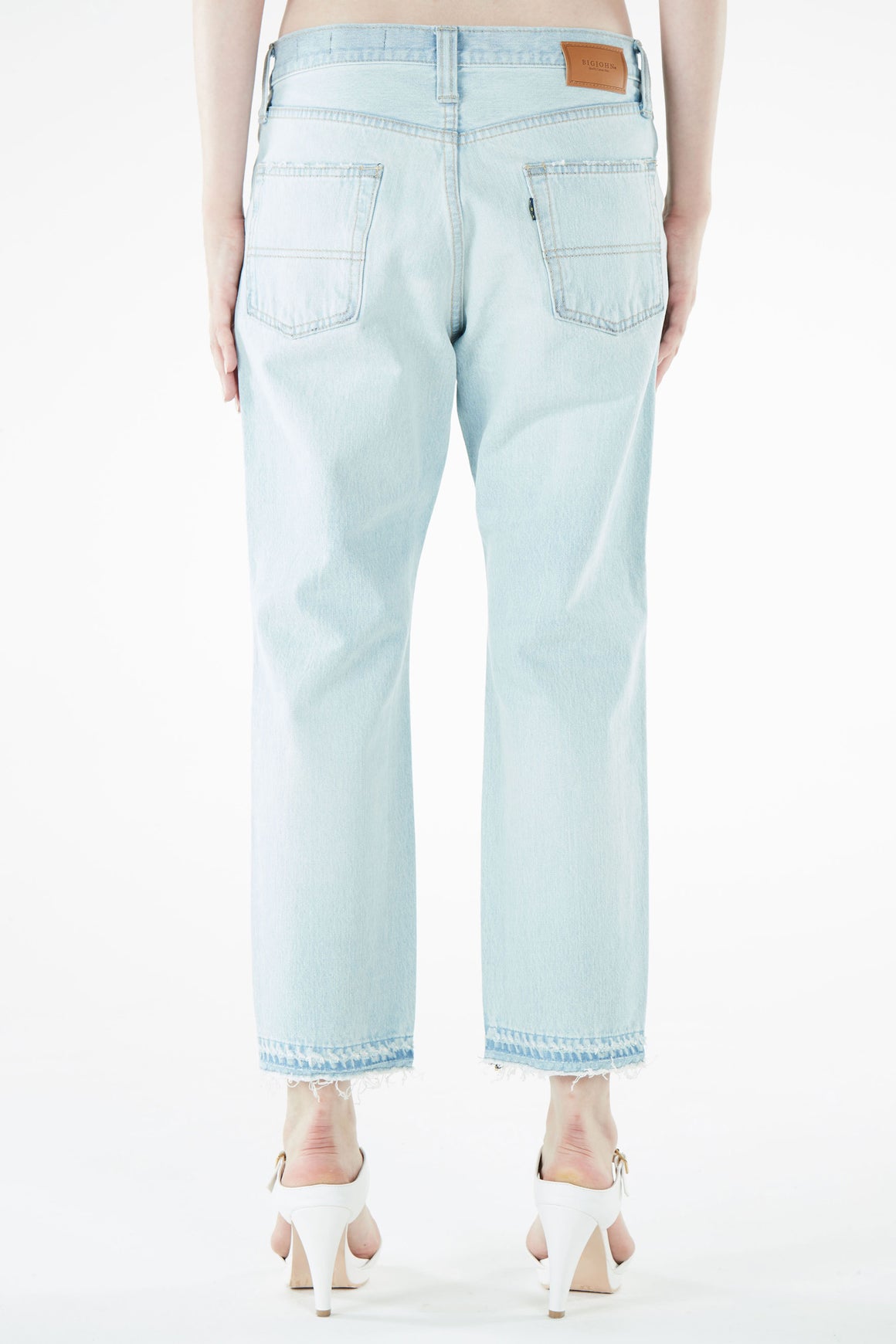 ブラッパーズ 7分丈 テーパード ボーイフレンド ジーンズ / デニム ダメージ加工