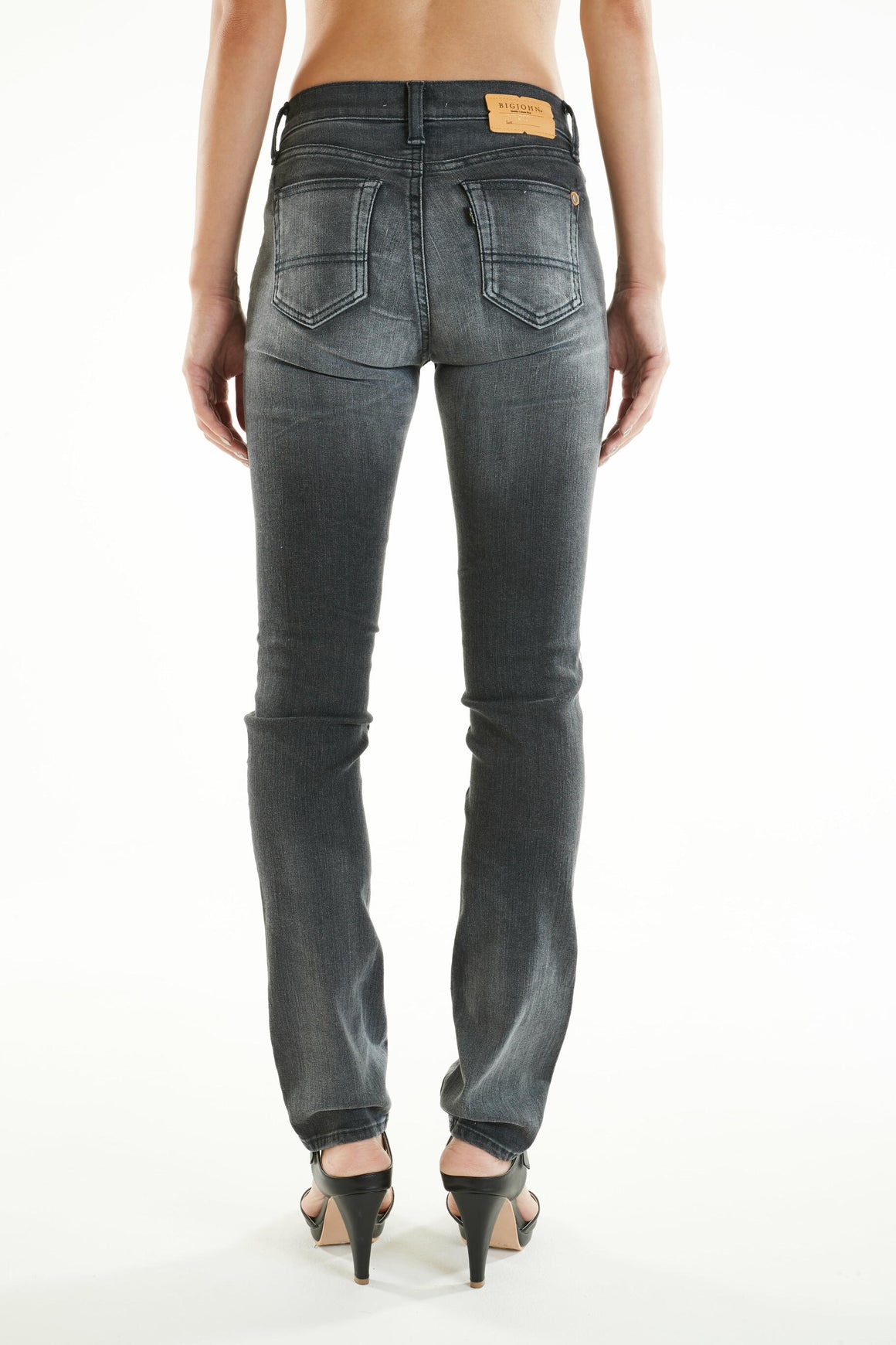 ブラッパーズ ビッグジョン コンプリートフリー スリム テーパード ストレッチ ジーンズ / デニム ブラック 加工