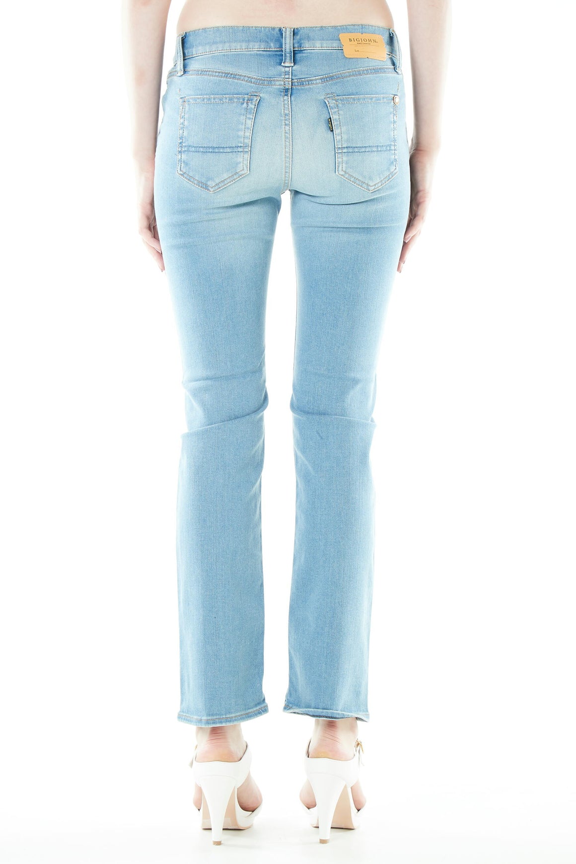 ブラッパーズ ビッグジョン コンプリートフリー スリム テーパード ストレッチ ジーンズ / デニム ライトブルー