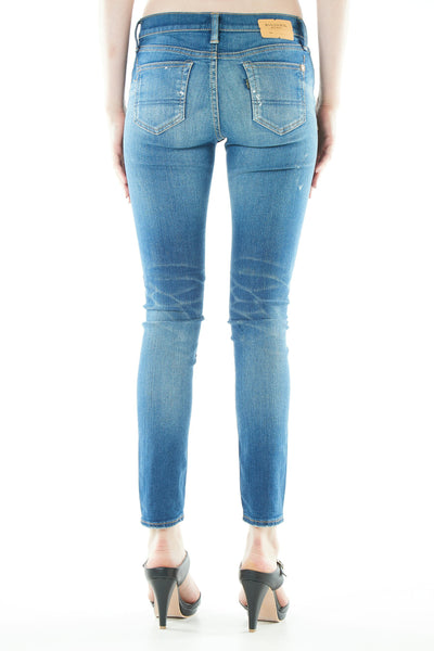 ブラッパーズ ビッグジョン コンプリートフリー スキニー フィット ストレッチ ジーンズ / デニム ブルー ペイント 加工