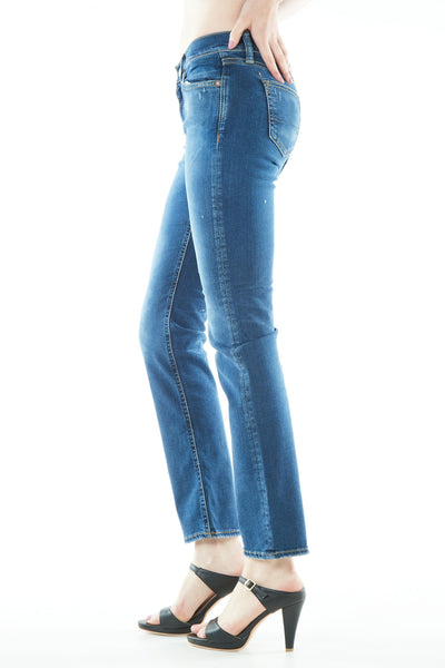 ブラッパーズ ビッグジョン コンプリートフリー スリム テーパード ストレッチ ジーンズ / デニム ブルー ペイント 加工