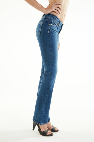 ブラッパーズ スパイラル スキニー フレア シェイプアップ ジーンズ / デニム ブルー