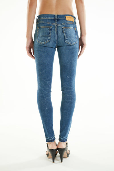 ブラッパーズ ビッグジョン コンプリートフリー スキニー フィット ストレッチ ジーンズ / デニム 裾ダメージ加工