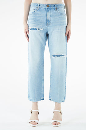 ブラッパーズ ストレート ボーイフレンド ジーンズ / デニム ダメージ加工